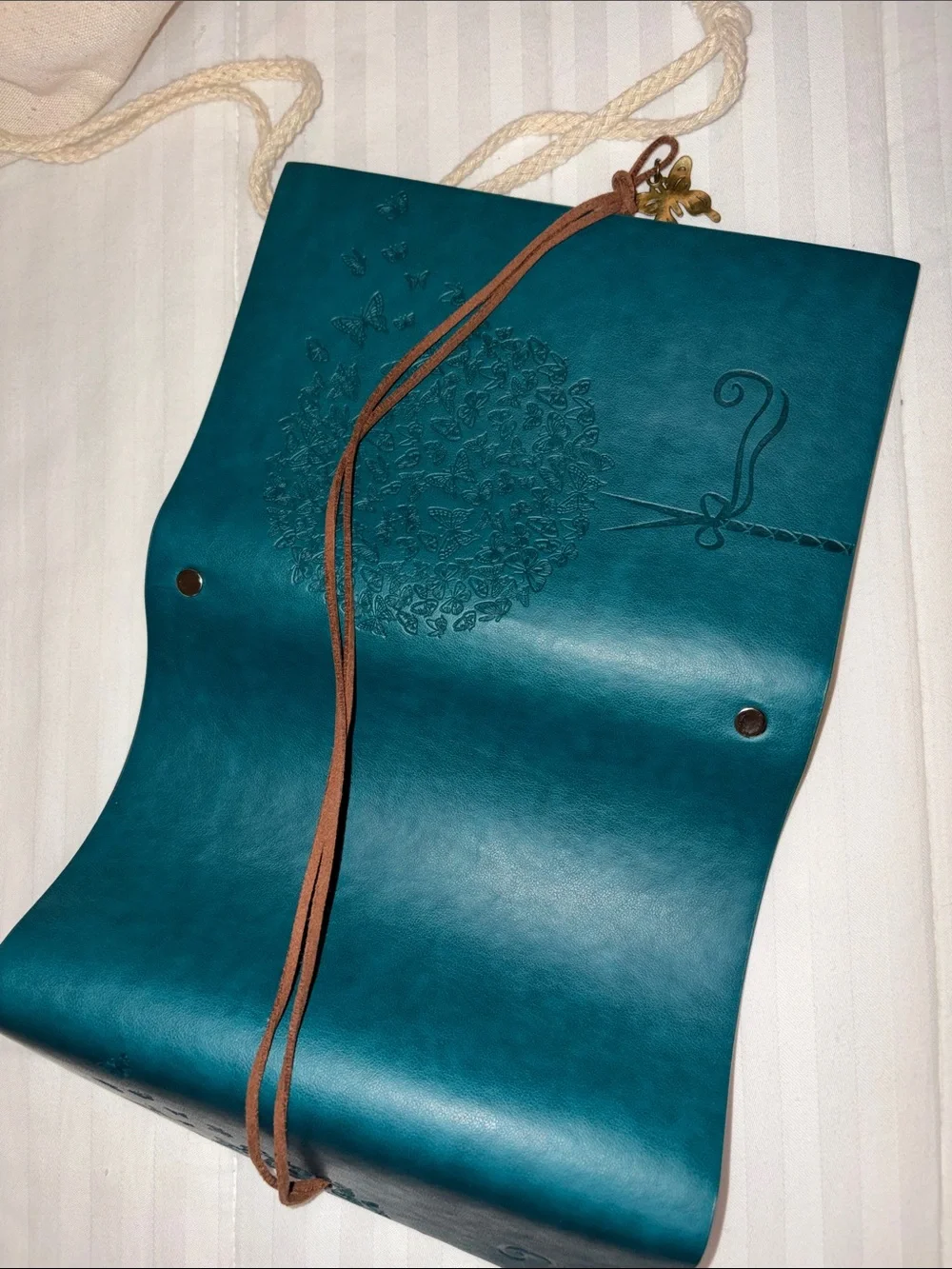 Teal Embossed Butterfly Journal